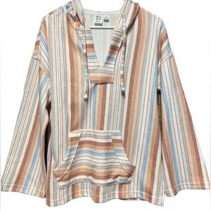 Roxy Waves And Rays Stripe Poncho Hoodie M